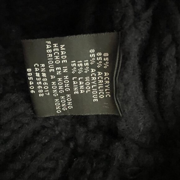 BEBE Thick Cable Knit Chunky Black Button Down Cardigan - Picture 7 of 7